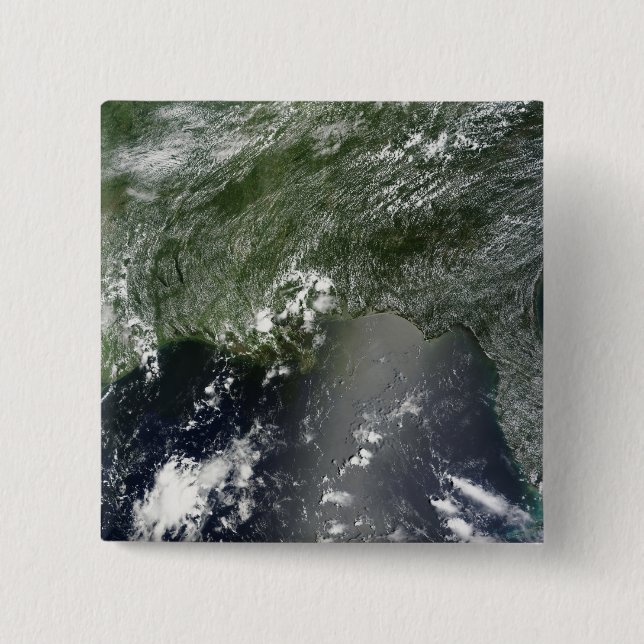 Badge Carré 5 Cm Vue satellite du golfe du Mexique 2 (Devant)