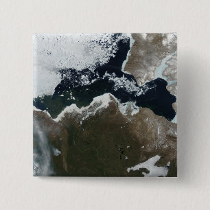 Badge Carré 5 Cm Vue satellite du Nord-Ouest canadien