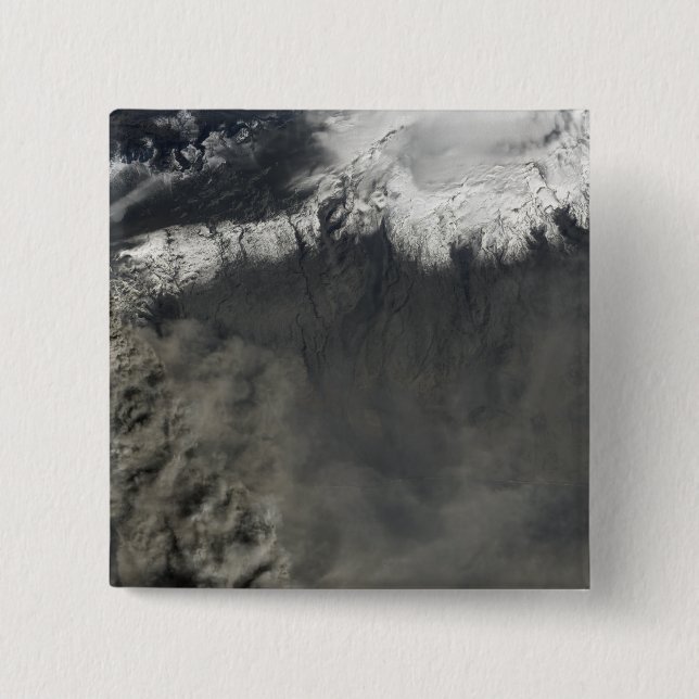 Badge Carré 5 Cm Vue satellite d'un panache de cendres 4 (Devant)