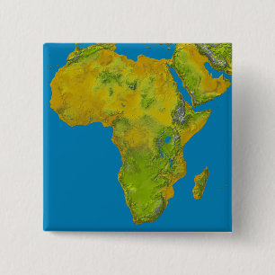Badge Carré 5 Cm Vue topographique de l'Afrique