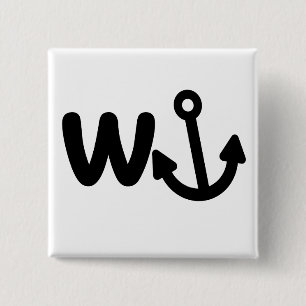 Badge Carré 5 Cm Wanker w ancre
