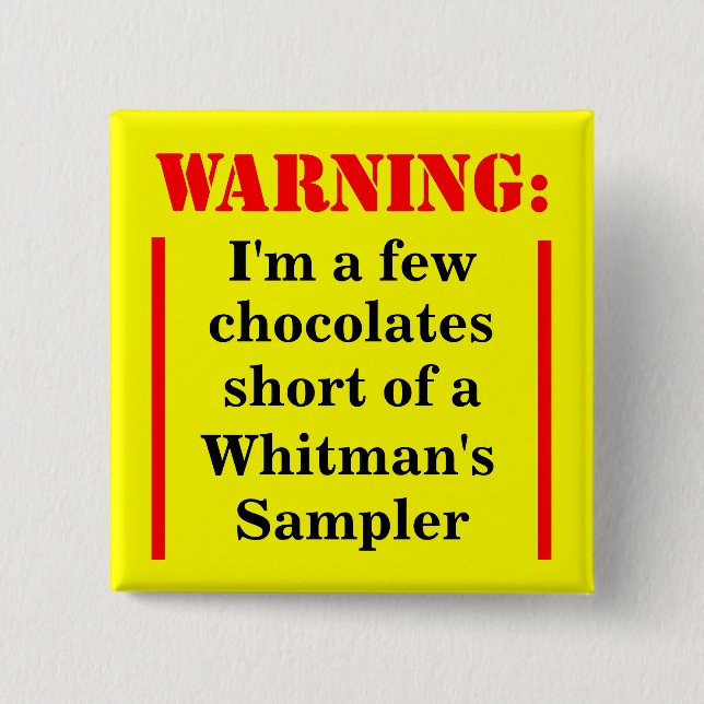 Badge Carré 5 Cm Warning: Witless Sampler (Devant)