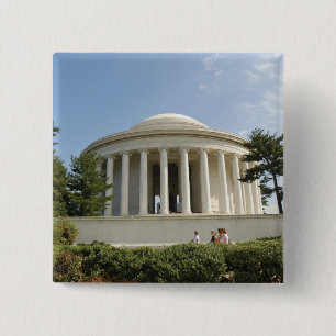 Badge Carré 5 Cm Washington, DC. Mémorial Thomas Jefferson