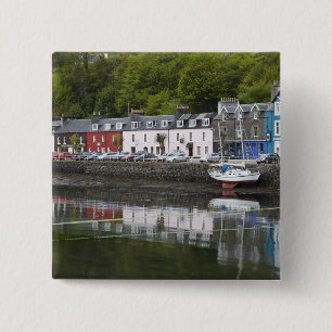 Badge Carré 5 Cm Waterfront, Tobermory, île de Mull, Écosse, 2