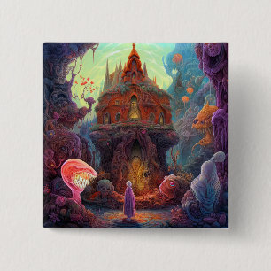 Badge Carré 5 Cm Weight Déplaisant House Surreal Art