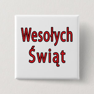 Badge Carré 5 Cm Wesolych Swiat