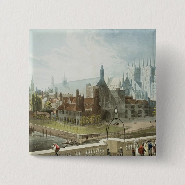 Badge Carré 5 Cm Westminster Hall et abbaye (Devant)