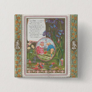 Badge Carré 5 Cm Whimsical Cute Antique Valentine, Kate Greenway