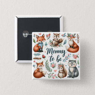Badge Carré 5 Cm Whispers et créatures de bois | Maman à être