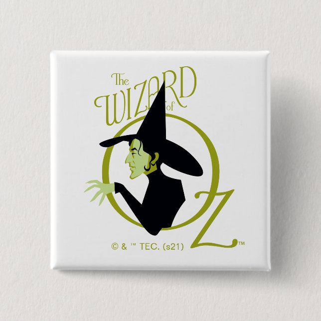 Badge Carré 5 Cm Wicked Witch™ L'Assistant Du Logo Oz™ (Devant)