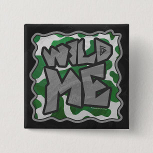 Badge Carré 5 Cm Wild Me Vache Vert et blanc Imprimer