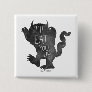 Badge Carré 5 Cm Wild Thing   Je vais te manger