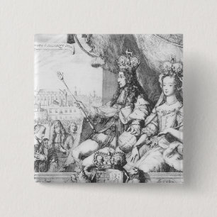 Badge Carré 5 Cm William III et Mary II