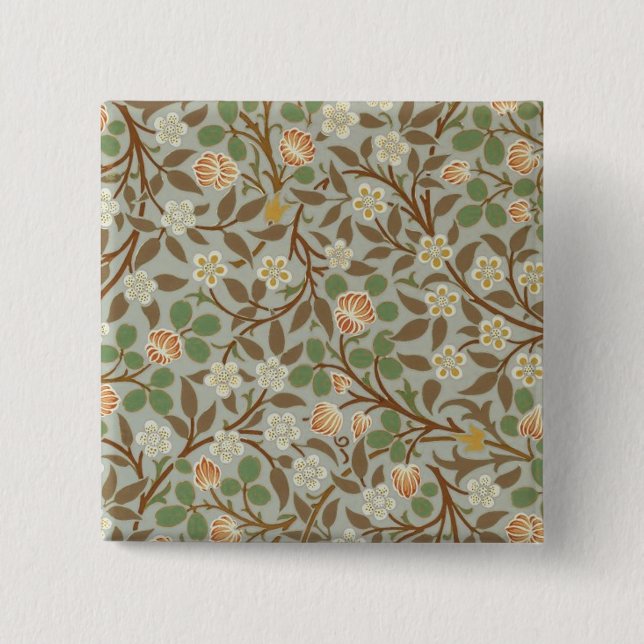 Badge Carré 5 Cm William Morris Clover Fleur botanique (Devant)