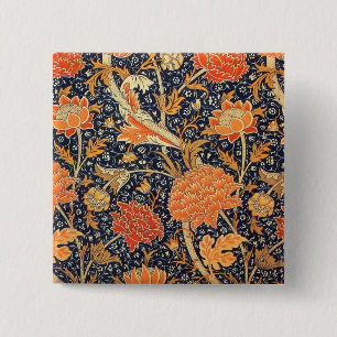 Badge Carré 5 Cm William Morris Cray Floral Art Nouveau Motif