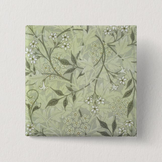 Badge Carré 5 Cm William Morris Jasmine Fond d'écran (Devant)