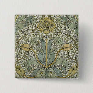 Badge Carré 5 Cm William Morris Spring Motif classique épais