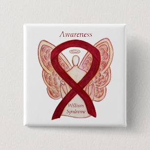 Badge Carré 5 Cm William Syndrome Ange Sensibilisation Épingles de
