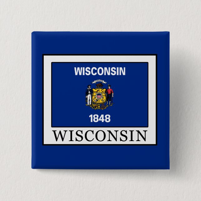 Badge Carré 5 Cm Wisconsin (Devant)