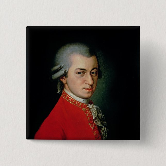 Badge Carré 5 Cm Wolfgang Amadeus Mozart, 1818 (Devant)