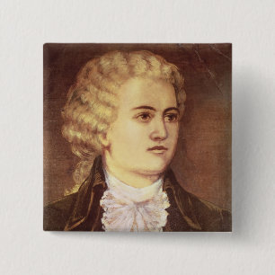 Badge Carré 5 Cm Wolfgang Amadeus Mozart pendant son séjour