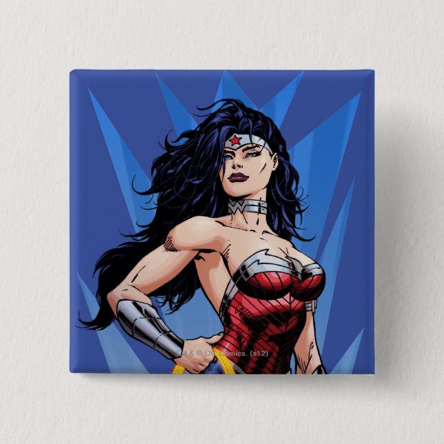 Badge Carré 5 Cm Wonder Woman & Sword (Devant)