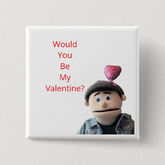 Badge Carré 5 Cm Would You Be My Valentine?