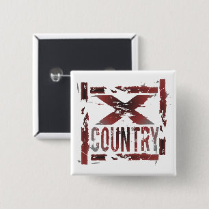 Badge Carré 5 Cm XC coureur de pays croisé