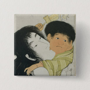 Badge Carré 5 Cm Yama-Uba et Kintoki