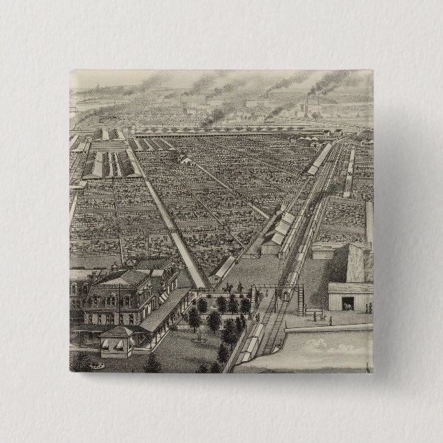 Badge Carré 5 Cm Yards Stocks de la ville de Kansas, Kansas City, K (Devant)