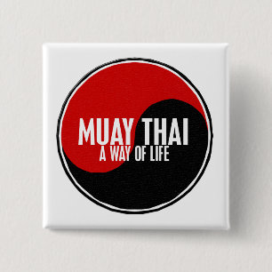 Badge Carré 5 Cm Yin Yang Muay 1 thaïlandais