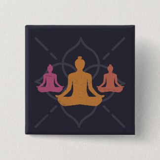 Badge Carré 5 Cm Yoga
