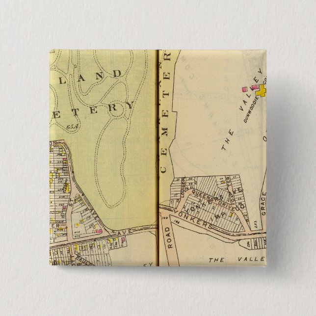 Badge Carré 5 Cm Yonkers, New York 20 (Devant)
