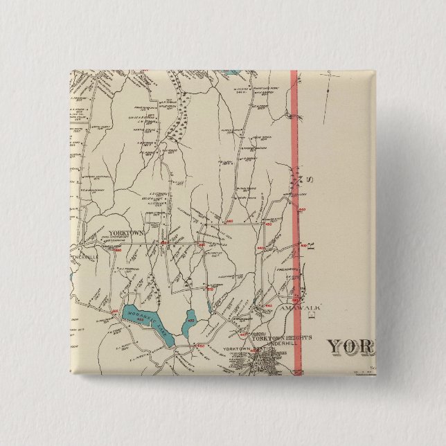 Badge Carré 5 Cm Yorktown NY (Devant)