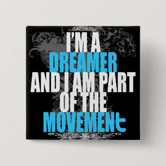 Badge Carré 5 Cm YoungQ "je suis bouton D'UN RÊVEUR"