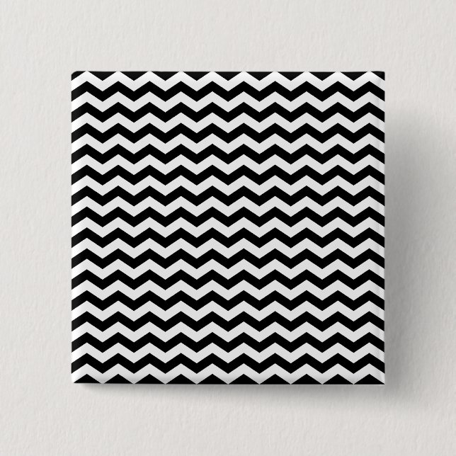 Badge Carré 5 Cm Zag blanc et noir (Devant)