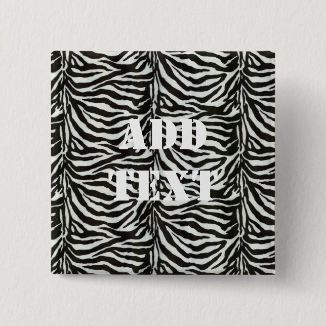 Badge Carré 5 Cm Zebra Skin Camouflage Texture (Devant)