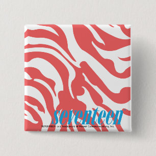 Badge Carré 5 Cm Zèbre LtPink