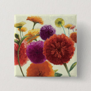 Badge Carré 5 Cm Zinnias purs de palette