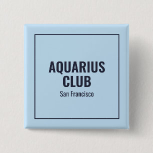Badge Carré 5 Cm Zodiaque bleu simple anniversaires modernes mignon