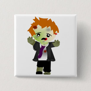 Badge Carré 5 Cm Zombi