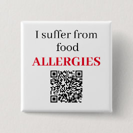 Badge carré - Je souffre d'allergies alimentaires 