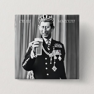 Badge Carré King Charles III 15 Cm