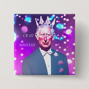 Badge Carré King Charles III 15 Cm