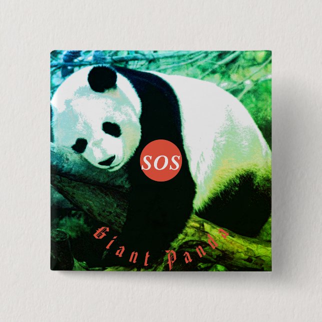 badge carré Panda - grand (Devant)