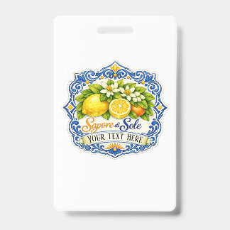 Badge Carreau Méditerranéen Citron – Art à l'aquarelle