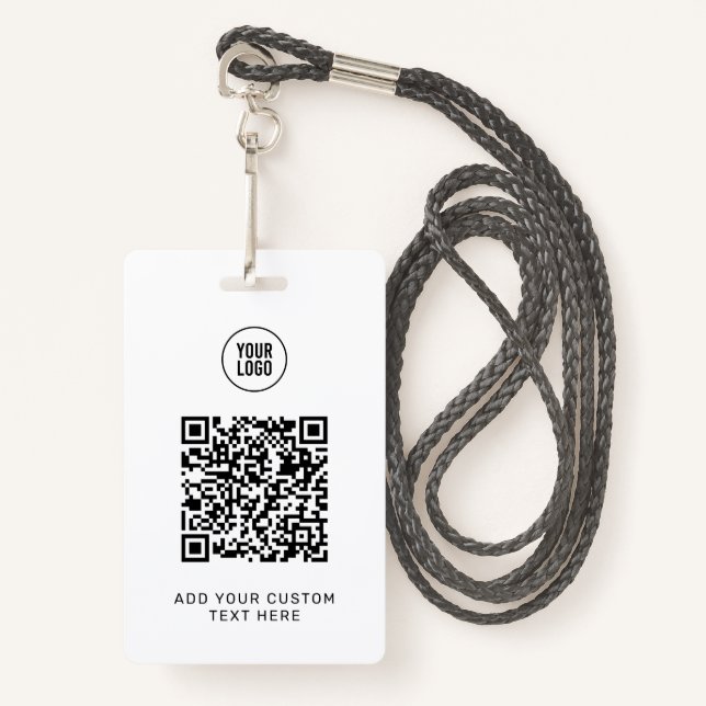 Badge Carte à carter simple et personnalisée QR Code Bus (Devant avec lanière)
