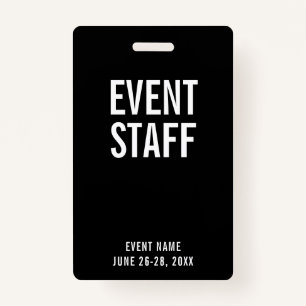 Badge Carte d'accès Black All Access du personnel de l'é