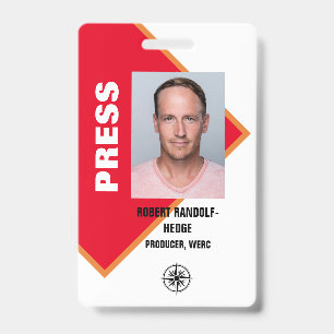 BADGE CARTE D'ACCÈS ÉVÉNEMENT I.D. MÉDIAS PRESSE D'ENTRE