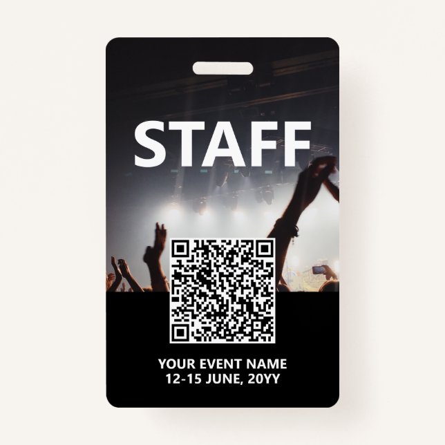 Badge Carte d'accès personnalisée à l'événement Qr Code  (Devant)